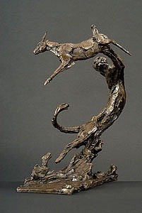 DYLAN LEWIS, CHEETAH CHASING BUCK MAQUETTE (S232)
BRONZE