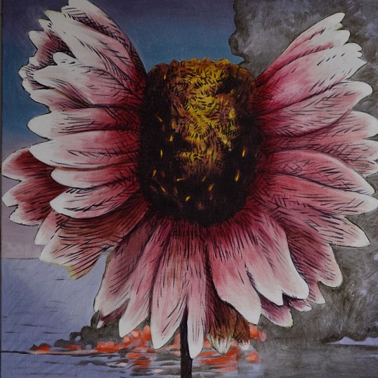 MATTHEW HINDLEY, HOT PETALS I
OIL AND PASTEL ON CANVAS