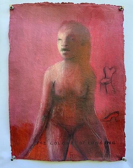 DEBORAH BELL, PINK SUITE 1: IN MEMORY OF ROBERT, THE COLOUR OF LONGING II
2020, CHARCOAL, PASTEL AND OIL PAINT ON HANDMADE PAPER