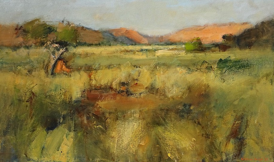 WALTER VOIGT, TSWALU GRASSVELD WITH CAMELTHORN
OIL  ON CANVAS