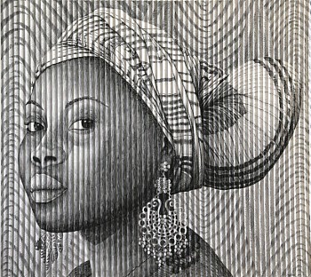 2 Izian with Striped Scarf and Palm pattern KY0A2710