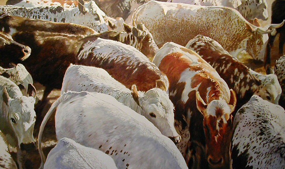 LEIGH VOIGT, STAMPEDE ADVANCING
2005, OIL ON CANVAS