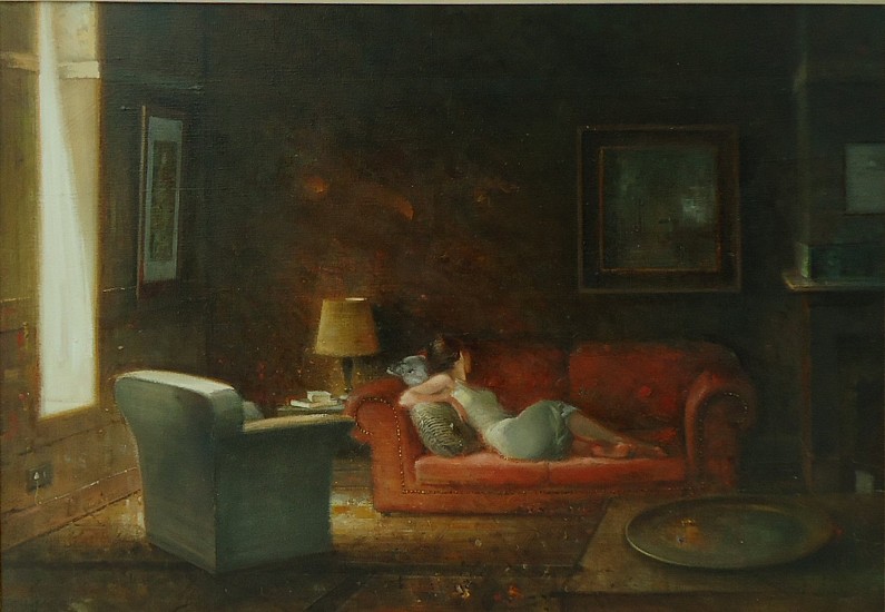 HAROLD VOIGT, WOMAN ON A COUCH
OIL ON CANVAS