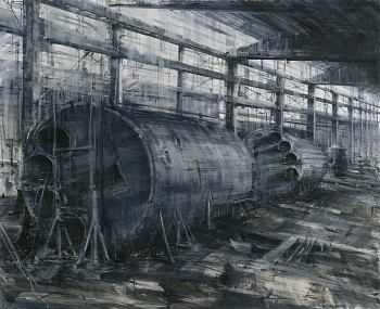 BOILERS INDUSTRIAL INTERIOR 2013 oil on canvas cm.170x205