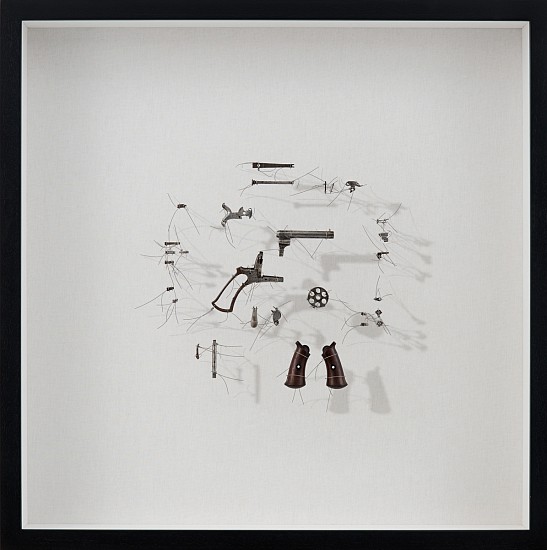 PAULA LOUW, PEACE SERIES- RECONSIDERED I
GUN PARTS, MIXED MEDIA