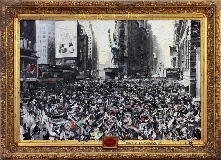 NIGEL MULLINS, V-E DAY, NEW YORK CITY,1945
2016, OIL ON SUPERWOOD AND FRAME