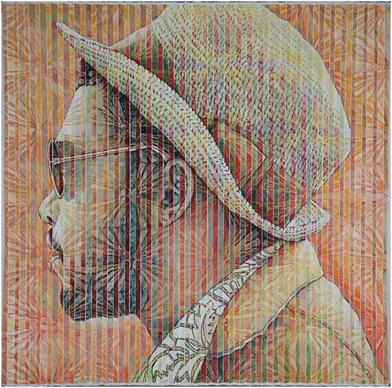 GARY STEPHENS, THE STRAW HAT
2017, CHALK PASTEL ON  FOLDED PAPER WITH STRING SYSTEM