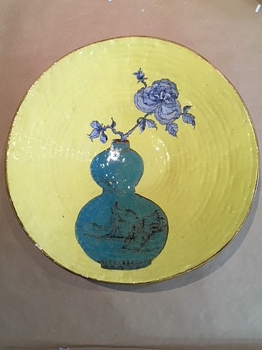 LISA RINGWOOD, MONK WALKING
: SLAB MOULDED BOWLS PAINTED WITH SLIP AND DECORATED WITH UNDERGLAZE AND OXIDE