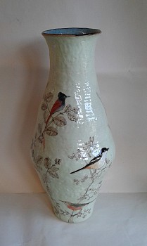 Green coiled vessel forest tree foliage and birds