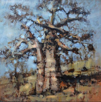 Baobab Tree near Mopani Camp 182cm x 182cm Oil on Canvas copy