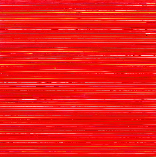 PAOLO BINI, MONOCROMO ROSSO: BRILLIANTE
2017, ACRYLIC ON PAPER TAPE ON CANVAS