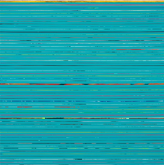 PAOLO BINI, MONOCROMO TURCHESE: A WONDERFUL DAY
2017, ACRYLIC ON PAPER TAPE ON CANVAS