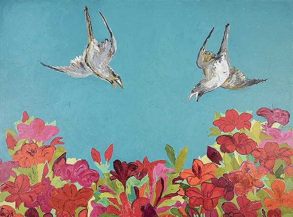 BRONWEN FINDLAY, CUCKOO BIRDS AND AZALEAS
2018, OIL ON CANVAS