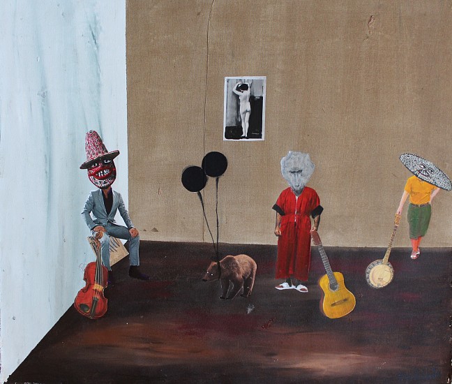 TERESA KUTALA FIRMINO, A BAND OF BABOONS
ACRYLIC AND COLLAGE ON CANVAS