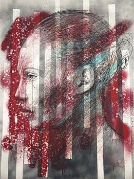 Manipulated Image #1, 2019, mixed media on archival paper, unique edition v, 112x149cm