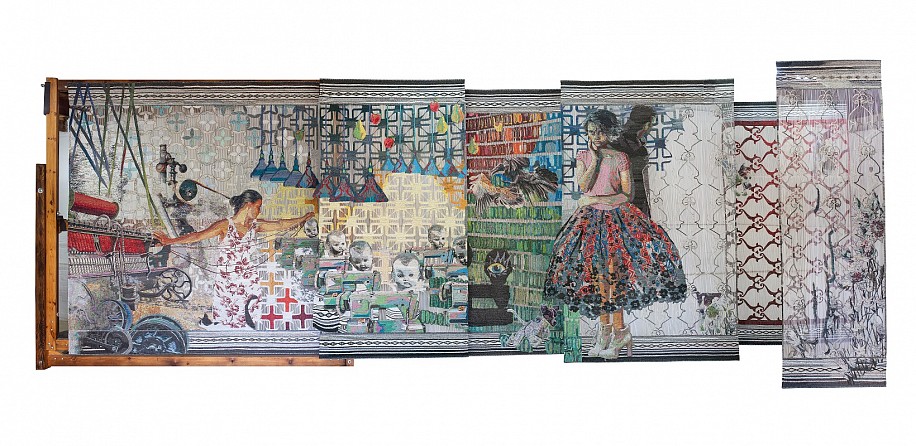 TAMLIN BLAKE, TIED BY TIME
2019, NEWSPAPER TAPESTRY