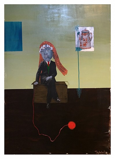 TERESA KUTALA FIRMINO, SITTING FOR THE ARTIST 1
2019, ACRYLIC AND COLLAGE ON CANVAS