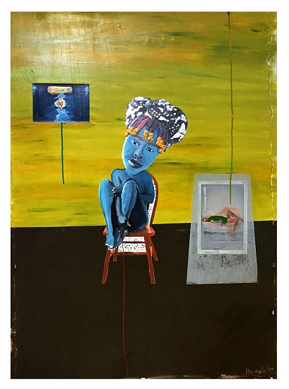 TERESA KUTALA FIRMINO, SITTING FOR THE ARTIST 2
2019, ACRYLIC AND COLLAGE ON CANVAS