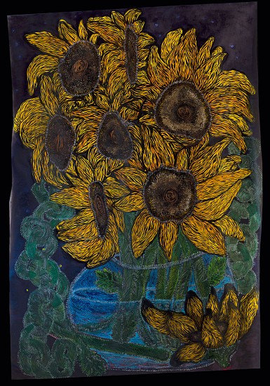 LADY  SKOLLIE, THE CUT SUNFLOWER: AN ODE TO THE LIFE AND MURDER OF MATLHOMOLA JONAS MOSWEU (APRIL 2017)
2020, CRAYON & INK ON FABRIANO