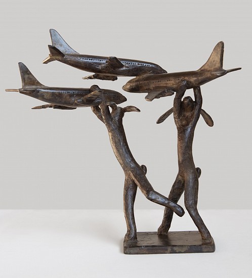 GUY PIERRE DU TOIT, TWO HARES WITH THREE PLANES
2020, BRONZE