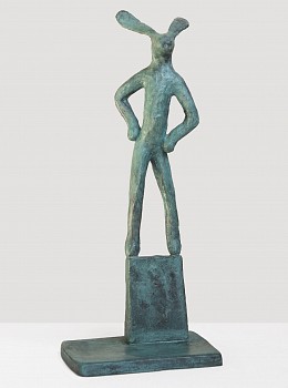 xxi hare standing on a block 31x13x11