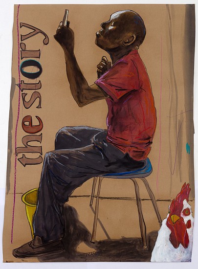 COLBERT MASHILE, THE STORY
2020, ACRYLIC AND PASTEL ON PAPER