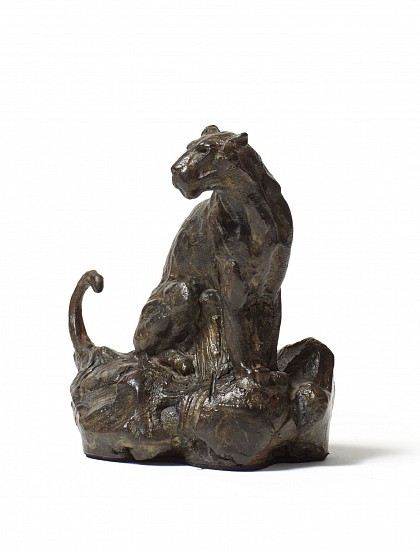 DYLAN LEWIS, SITTING LEOPARD MINIATURE (S412)
2021, BRONZE