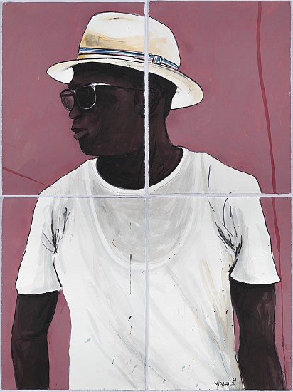 COLBERT MASHILE, PLAIN WHITE TEE (PINK BACKGROUND)
2021, INK AND PASTEL ON PAPER