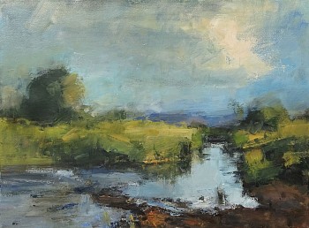 landscape study with stream 1 marakele 45cm x 60cm oil on canvas