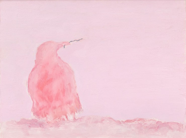 NICOLA  BAILEY, LOVE BIRD GIFT
OIL AND PENCIL ON GESSO PANEL