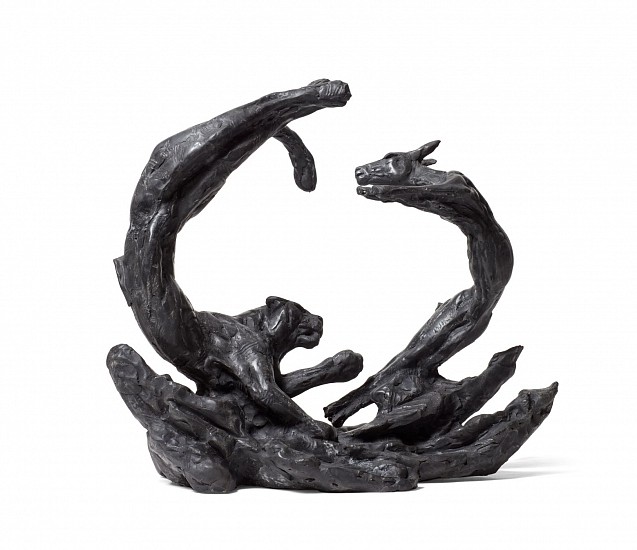 DYLAN LEWIS, LEOPARD CHASING BUCK III MAQUETTE (S459)
BRONZE