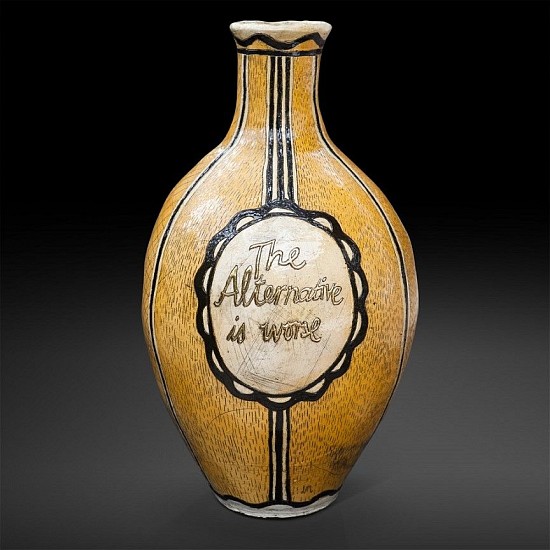 LUCINDA MUDGE, THE ALTERNATIVE IS WORSE
CERAMIC WITH GOLD LUSTRE