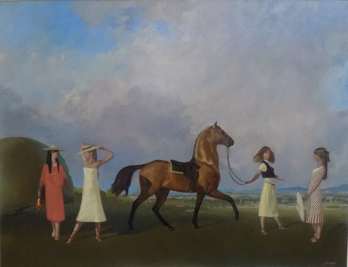 NEIL RODGER, LEADING OUT THE STALLION
OIL ON CANVAS