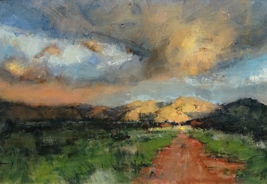 Last Light on the Korannaberg Tswalu 75cm x 150cm Oil on Canvas