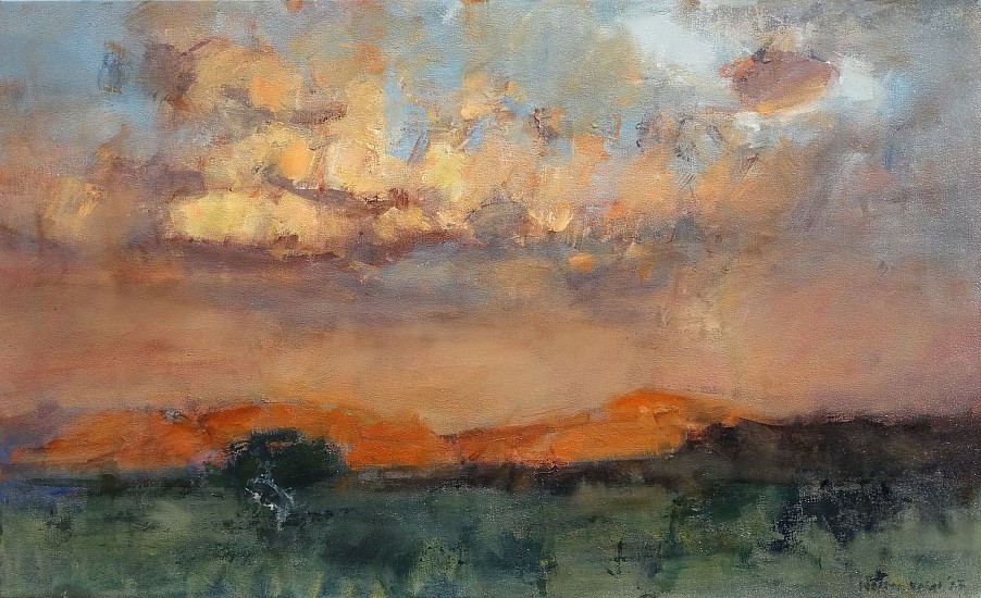 WALTER VOIGT, EVENING LIGHT AFTER THE STORM, TSWALU
OIL  ON CANVAS
