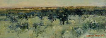 sunrise plains study tswalu 15cm x 41cm oil on canvas