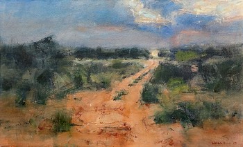 sunset near rogella pan 60cm x 100cm oil on canvas