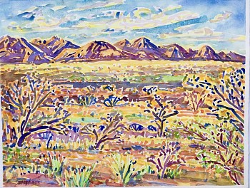 20 morning shadows on hills from loapi 28 x 37 watercolo on paper