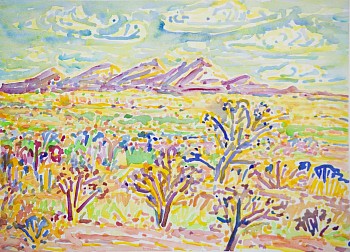 19 midday loapi hills 28 x 37 watercolor on paper