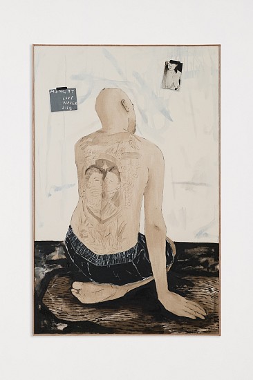 BRETT CHARLES SEILER, MIDNIGHT LOVE NEVER DIES
BITUMEN & ROOF PAINT ON CANVAS