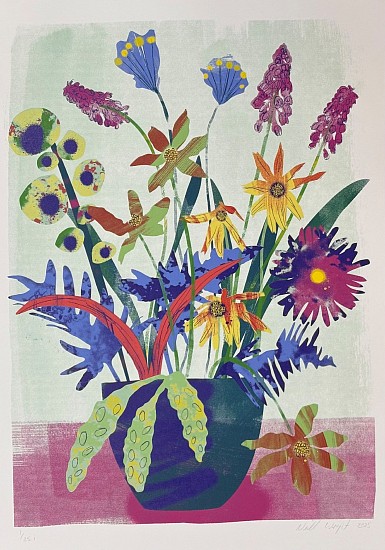 NEILL WRIGHT, TAKE IT WITH US II 1/25
2025, 10 COLOUR SILKSCREEN PRINT + SPOT COLOUR VANISH - 100 % COTTON FABRIANO TIEPOLO 300GSM