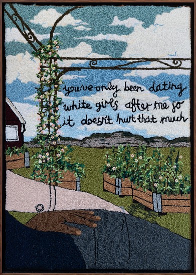 TALIA RAMKILAWAN, YOUR FAVOURITE EX-GIRLFRIEND
2024, WOOL ON HESSIAN