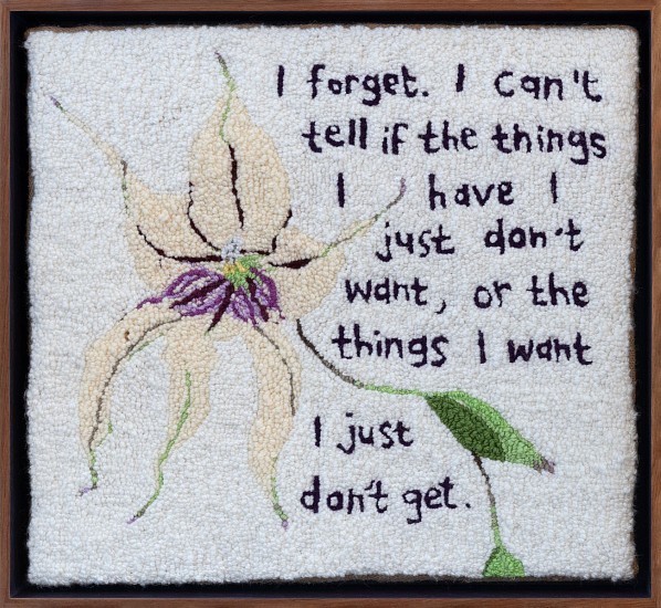 TALIA RAMKILAWAN, I AM GLAD I STAYED MYSELF EVEN WHEN I WANTED TO BE SOMEONE ELSE
2025, WOOL ON HESSIAN
