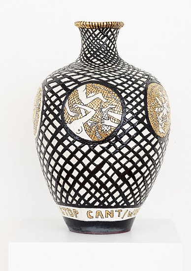 LUCINDA MUDGE, CAN'T STOP WON'T STOP
2025, CERAMIC, GOLD LUSTRE