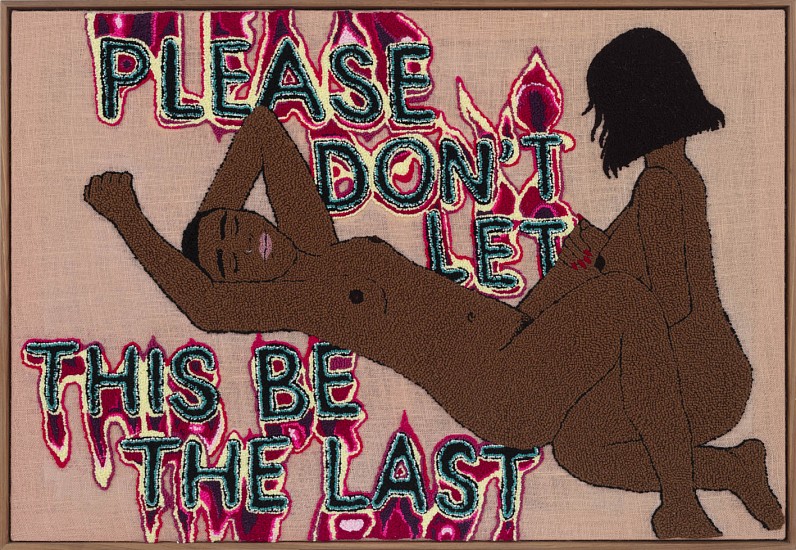 TALIA RAMKILAWAN, PLEASE DON'T LET THIS BE THE LAST
2025, WOOL ON HESSIAN