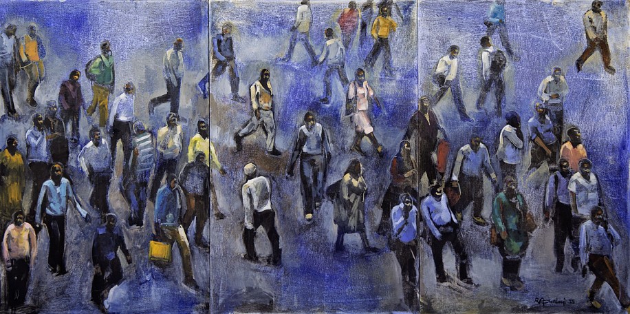 RICKY DYALOYI, EACH NEW DAY BEGINS NEW OPPORTUNITIES (TRIPTYCH)
2025, MIXED MEDIA ON CANVAS