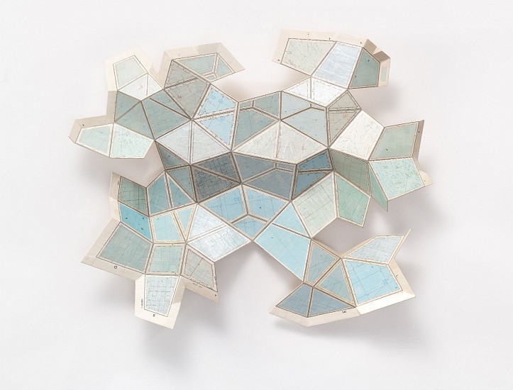 GERHARD MARX, MERCURIAL MAP
2025, CUT AND RECONFIGURED MAP FRAGMENTS ON ALUMINIUM