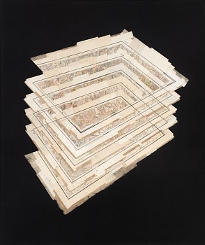 gerhard marx soil horizon 1 cut and reconstituted map fragments on canvas 130 x 110cm 1