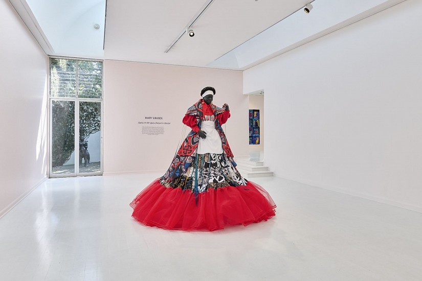 MARY SIBANDE, SOPHIE AT THE OPERA, DRESSED BY PALESA MOKUBUNG OF MANTSHO
2025, FIBRE GLASS, RESIN, FABRIC, STEEL AND BINOCULARS