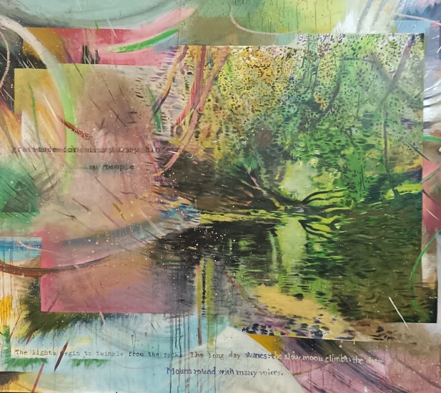 MATTHEW HINDLEY, THE LIGHT BEGIN TO TWINKLE FROM THE ROCKS
2024, OIL ON CANVAS